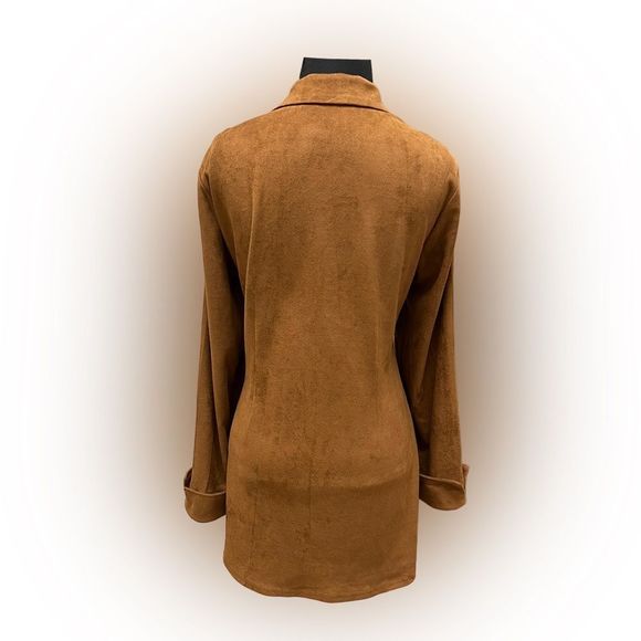 Neiman Marcus Faux-Suede Wrap Jacket - Picture 3 of 7